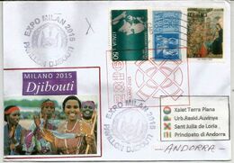 DJIBOUTI . EXPO UNIVERSELLE MILAN 2015, Lettre Du Pavillon DJIBOUTI (Gibuti), Adressée Andorra.  RARE - 2015 – Milano (Italia)