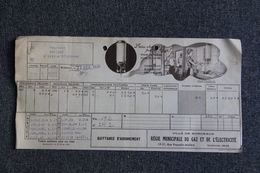 Facture Ancienne - BORDEAUX, Régie Municipale GAZ ELECTRICITE :  " L'eau Chaude Par Le Gaz... ". - 1900 – 1949