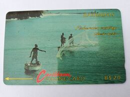 BARBADOS   $20- Gpt Magnetic     BAR-5B  5CBDB   FISHERMAN  NO LOGO    Very Fine Used  Card  ** 2864** - Barbades