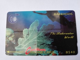 BARBADOS   $40-  Gpt Magnetic     BAR-8C  8CBDC     UNDERWATER     OLD LOGO     Very Fine Used  Card  ** 2874** - Barbados (Barbuda)