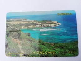 BARBADOS   $10-  Gpt Magnetic     BAR-9A  9CBDA     COASTLINE NO LOGO         Very Fine Used  Card  ** 2875** - Barbades