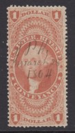 US Sc R66c, Used, 1864 Manuscript Cancel - Steuermarken