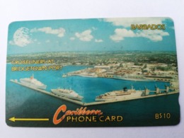 BARBADOS   $10-  Gpt Magnetic     BAR-12A  12CBDA   CRUISELINERS       NEW  LOGO         Very Fine Used  Card  ** 2882** - Barbades