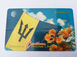 BARBADOS   $40-  Gpt Magnetic     BAR-14A  14CBDA  BARBADOS FLAG       NEW  LOGO   Very Fine Used  Card  ** 2886** - Barbados (Barbuda)