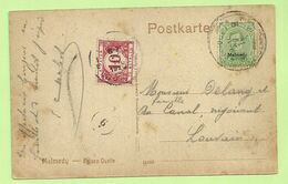 BZ 65 (opdruk Malmedy) Met Stempel POSTES MILITAIRES 9 , Getaxeerd (taxe) TX 27 Stempel LEUVEN (863) - OC55/105 Eupen & Malmédy