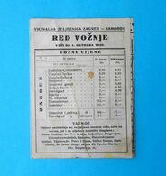 CROATIA Ex YUGOSLAVIA KINGDOM - VICINAL RAILWAY TIMETABLE Vicinalna Zeljeznica Zagreb-Samobor (1940) Horaire Ferroviaire - Europe
