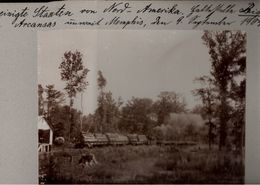 ! Original Foto Auf Hartpappe, Old Photo, Big Lake Arkansas, Feldbahn, Waldbahn, Railroad, USA, 1904, Format 18 X 13 Cm - Trains
