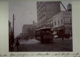 ! Original Foto Auf Hartpappe, Old Photo, Memphis, Straßenbahn, Tramway,  USA, 1904 - Tram