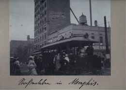 ! Original Foto Auf Hartpappe, Old Photo, Memphis, Straßenbahn, Tram,  USA, 1904 - Tramways