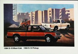 Delcampe - CHEVROLET Utilitaire Chantier S-10 Maxi-Cab & Pickup (Publicité U.S.A. 1984) - American Truck Trailer - Transporter & LKW
