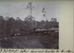 ! Original Foto, Old Photo, Dampflokomotive Railway, Steam Locomotive, Lufkin Land & Lumber Company, Monterey, USA, 1904 - Trains