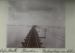 ! Original Foto Auf Hartpappe, Old Photo, Railway Houston - Galveston, Texas, USA, 1904 - Galveston