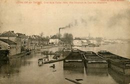 Chalon Sur Saone * Péniches * Vue Générale Du Quai Des Abattoirs * Batellerie Péniche Barge Chaland * Inondations 1904 - Chalon Sur Saone