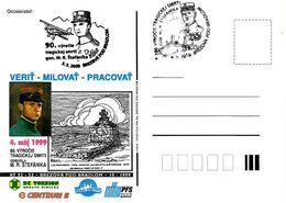 Slovakia, Occasional Correspondence Card 80th 90th 100th Anniversary Of The Death Of Štefánik 4.5.1999,tirage 200 Pieces - Cartes Postales