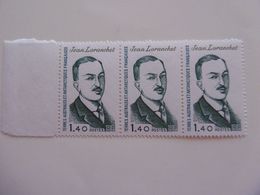 T A A F  1981    P94a  * *  JEAN LORANCHET  BANDE DE 3 TIMBRES   SIGNATURE PARTIELLEMENT ABSENTE - Imperforates, Proofs & Errors