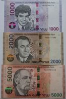 Armenia 2018 NEW Banknote - 1000 2000 5000 Dram UNC Hybrid Writers Saroyan Sevak Chess Champion Tigran Petrossian - Armenia