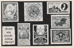 AKEO Card About The First Esperanto Stamps - Karto Pri La Unuaj Esperanto Posxtmarkoj - 1956 - Esperanto