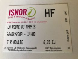 Ticket Embarquement. La Route Des Marais 62 France - Europa