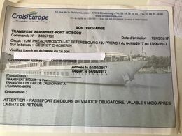 Ticket De Transfert Aéroport à Moscou. - Monde