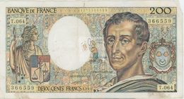MONTESQUIEU 200 FRANCS - 1989 - T.064 - O - COTE IPCbanknotes: 20 Euros - 200 F 1981-1994 ''Montesquieu''