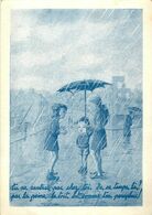 Illustrateurs - Illustrateur A. Identifier - Enfants - Parapluies - Parapluie - Militaria - Guerre 1939-45 - état - 1900-1949