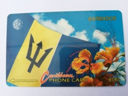 BARBADOS   $40-  Gpt Magnetic     BAR-15C  15CBDC  BARBADOS FLAG     NEW  LOGO   Very Fine Used  Card  ** 2892** - Barbados (Barbuda)