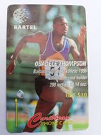 BARBADOS   $10-  Gpt Magnetic     BAR-125  12CBDB   OBADELE THOMPSON   NEW  LOGO   Very Fine Used  Card  ** 2906** - Barbados (Barbuda)