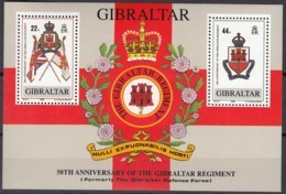 GIBRALTAR Block 12, Postfrisch **, 50 Jahre Regiment Von Gibraltar 1989 - Gibraltar