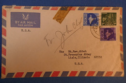 489 INDE LETTRE 1949 MANALIKARA A LISLE USA PAR AVION + BELLE . OBLITERATION - Storia Postale