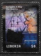 LIBERIA N° 2461  * *  Millennium  Bateaux Et Carte Des Oceans - Schiffe