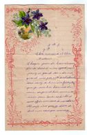 VP17.237 - Lettre Illustrée Papier Gaufré Double Page Avec Découpi Fleurs - Melle J. PRIGNAULT à FOUDON ? - Bloemen