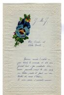 VP17.240 - 1919 - Lettre Illustrée Papier Gaufré Double Page Avec Découpi Fleurs - Melle Léontine MILON à PELLOUAILLES - Flowers