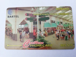 BARBADOS   $10-  Gpt Magnetic     BAR-250A  250CBDA    BRIDGE CRUISE TERMINAL     Very Fine Used  Card  ** 2918** - Barbados (Barbuda)