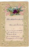 VP17.243 - 1913 - Lettre Illustrée Papier Gaufré Double Page Avec Découpi Fleurs & Oiseau - Mr Léon MILON à PELLOUAILLES - Fiori