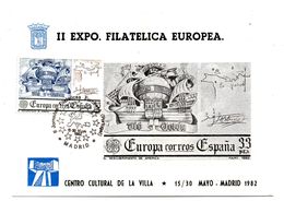 Hoja Commemorativa De 2º Exposicion Filatelica Europea. - Commemorative Panes