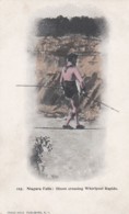 Dixon Tight-rope Walker Crossing Niagra Falls Whirlpool, C1890s/1900s Vintage Postcard - Circus