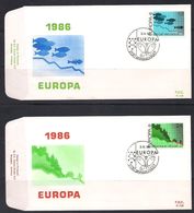 Belgie Belgique 1986 OCBn° 2211-2212 FDC Cept Europa  Cote 5,00 € - 1981-1990