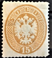 AUSTRIA 1863 - MLH - ANK 23N. - Neudruck 1884 - 15s - Essais & Réimpressions