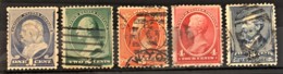 USA 1857 - Canceled - Sc# 212, 213, 214, 215, 216 - 1c 2c 3c 4c 5c - Used Stamps