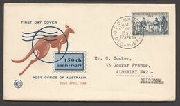 1959  Post Office 150th Ann.  WCS Cover - Brisbane First Day Cancel, - FDC