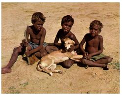 (G 30) Australia - Aborginal Boys With Pet Dog - Aborigines