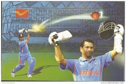 India, 2013, Post Card On Cricket, Sachin Tendulkar, Issued By Kolkata Post Office, 2013 - Cricket