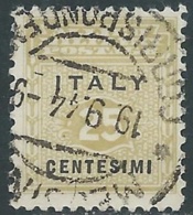 1943 OCCUPAZIONE ANGLO AMERICANA SICILIA USATO 25 CENT - RA8-3 - Anglo-american Occ.: Sicily