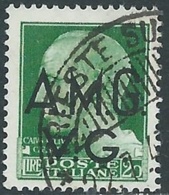 1945-47 TRIESTE AMG VG USATO IMPERIALE 20 LIRE - RA14-4 - Afgestempeld