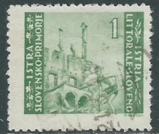 1946 OCCUP. JUGOSLAVA ISTRIA E LITORALE SLOVENO ZAGABRIA USATO 1 LIRA - RA18-3 - Occ. Yougoslave: Littoral Slovène