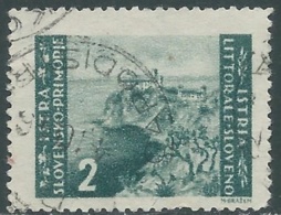 1946 OCCUP. JUGOSLAVA ISTRIA E LITORALE SLOVENO ZAGABRIA USATO 2 LIRE - RA18 - Yugoslavian Occ.: Slovenian Shore