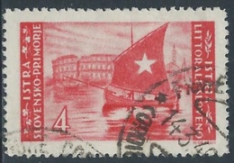 1946 OCCUP. JUGOSLAVA ISTRIA E LITORALE SLOVENO ZAGABRIA USATO 4 LIRE - RA18 - Jugoslawische Bes.: Slowenische Küste