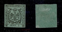 ANTICHI STATI ITALIANI - MODENA - 1852 - 5 Cent (1) - Molto Fresco - Cert. AG (6.500) - Sonstige & Ohne Zuordnung