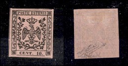 ANTICHI STATI ITALIANI - MODENA - 1854 - 10 Cent (9) - Molto Bello - Diena + G. Bolaffi (800) - Sonstige & Ohne Zuordnung