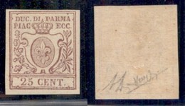 ANTICHI STATI ITALIANI - PARMA - 1857 - 25 Cent (10) - Gomma Originale - Molto Bello - Diena + Raybaudi (1500) - Sonstige & Ohne Zuordnung